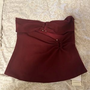 CUTE never worn asymmetrical dark red top
